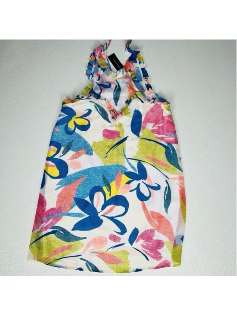 BCBGeneration Floral Mini Dress in White, Blue, Pink, Yellow